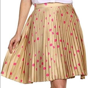 Kate Spade Melody Polka Dot Silk Pleated Skirt